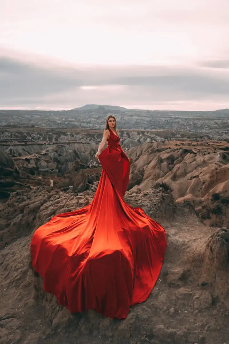 women wearing flying dress in cappadocia