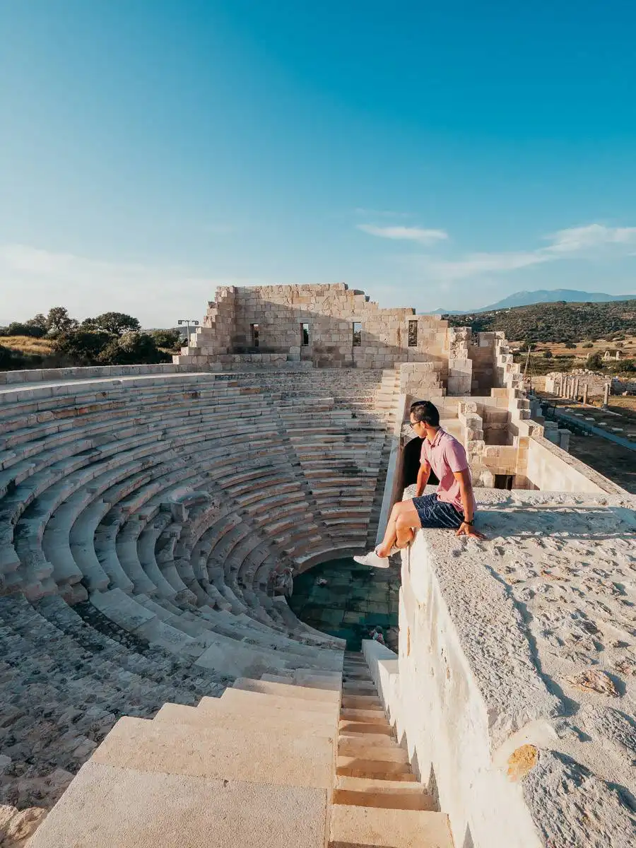 Sitting on amphitheatre in Patara