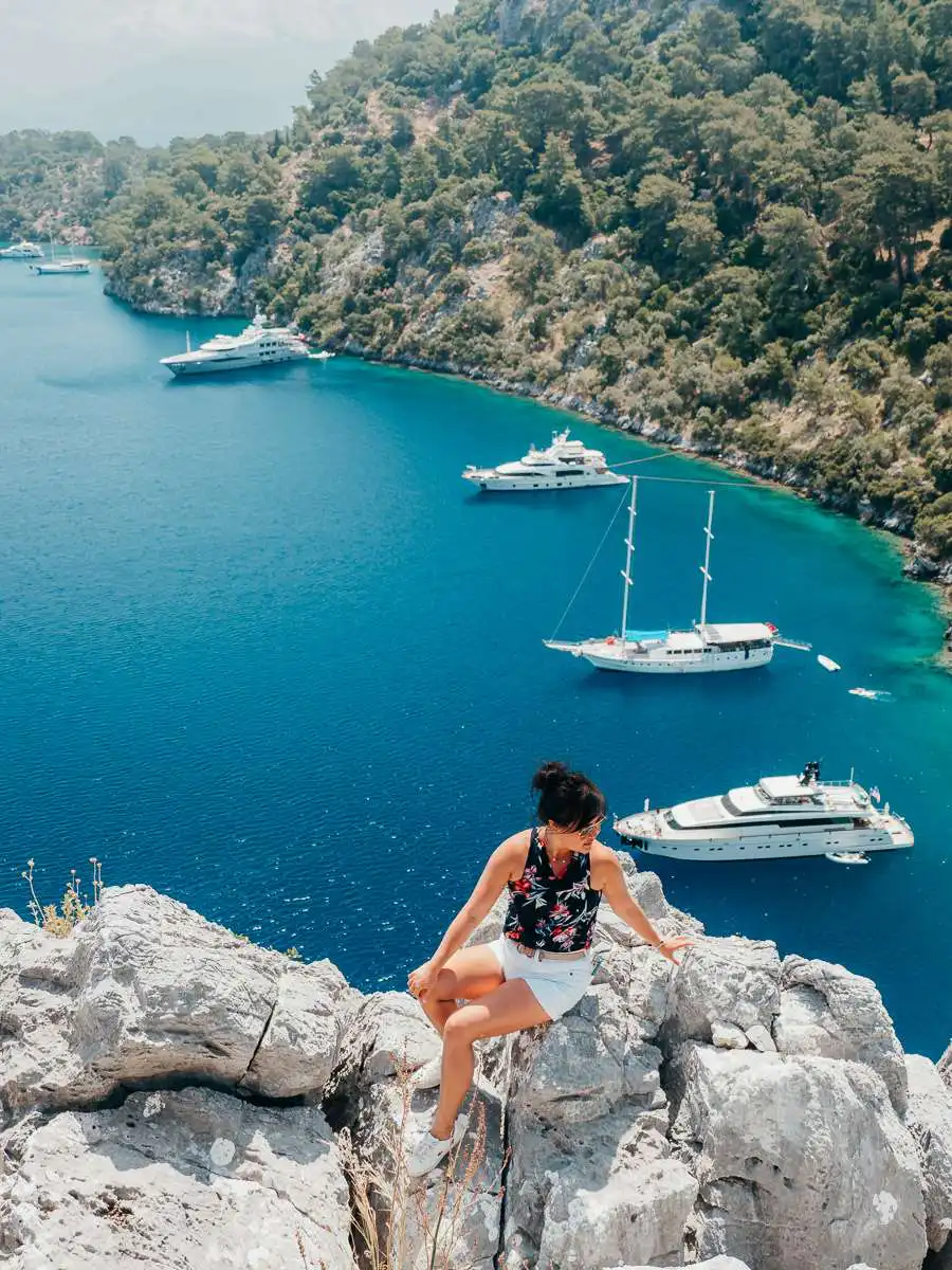 visiting viewpoint from Blue cruise in Turkey