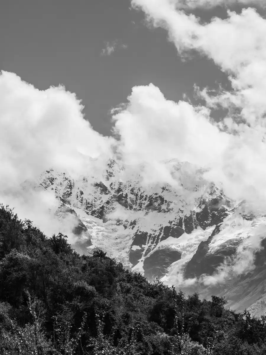 view of the mountains during salkantay trail