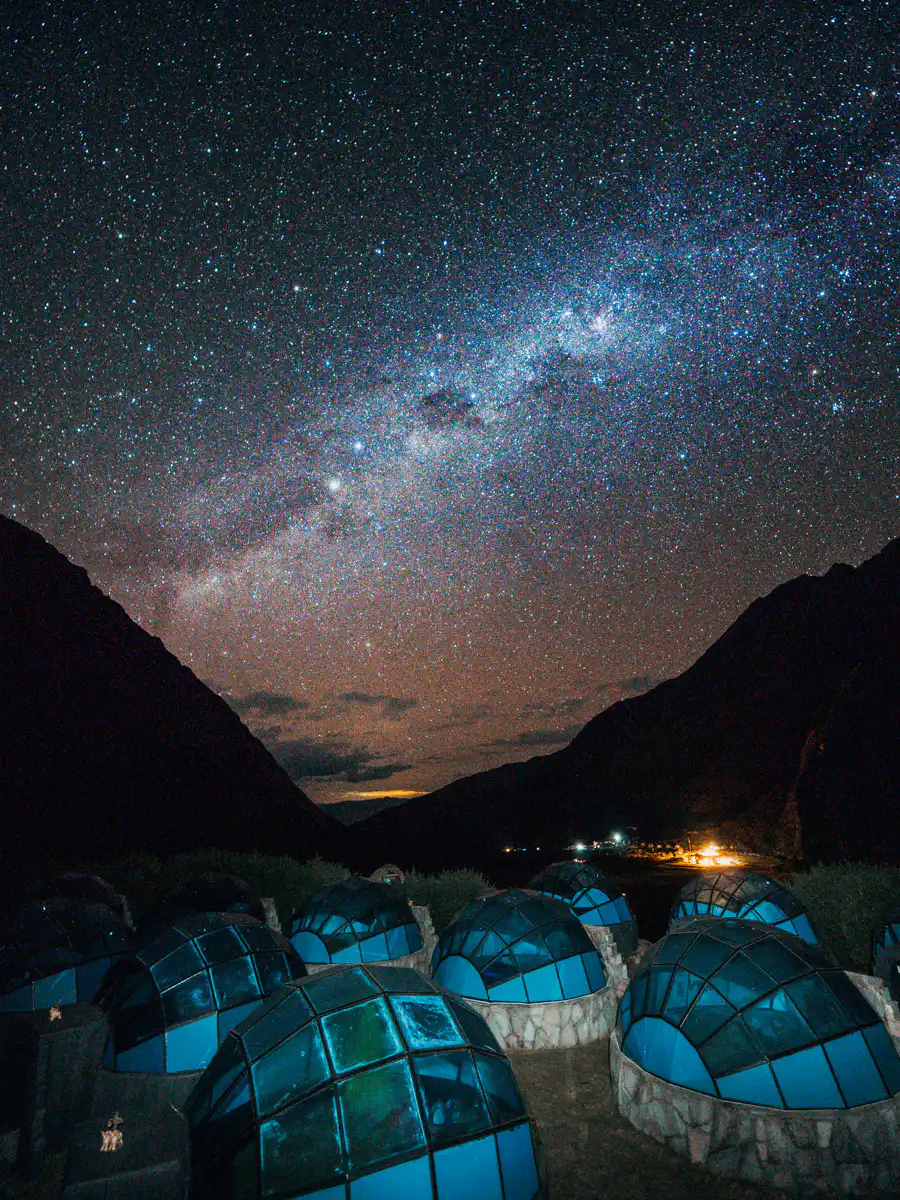 Star photography at sky camp during salkantay Trail