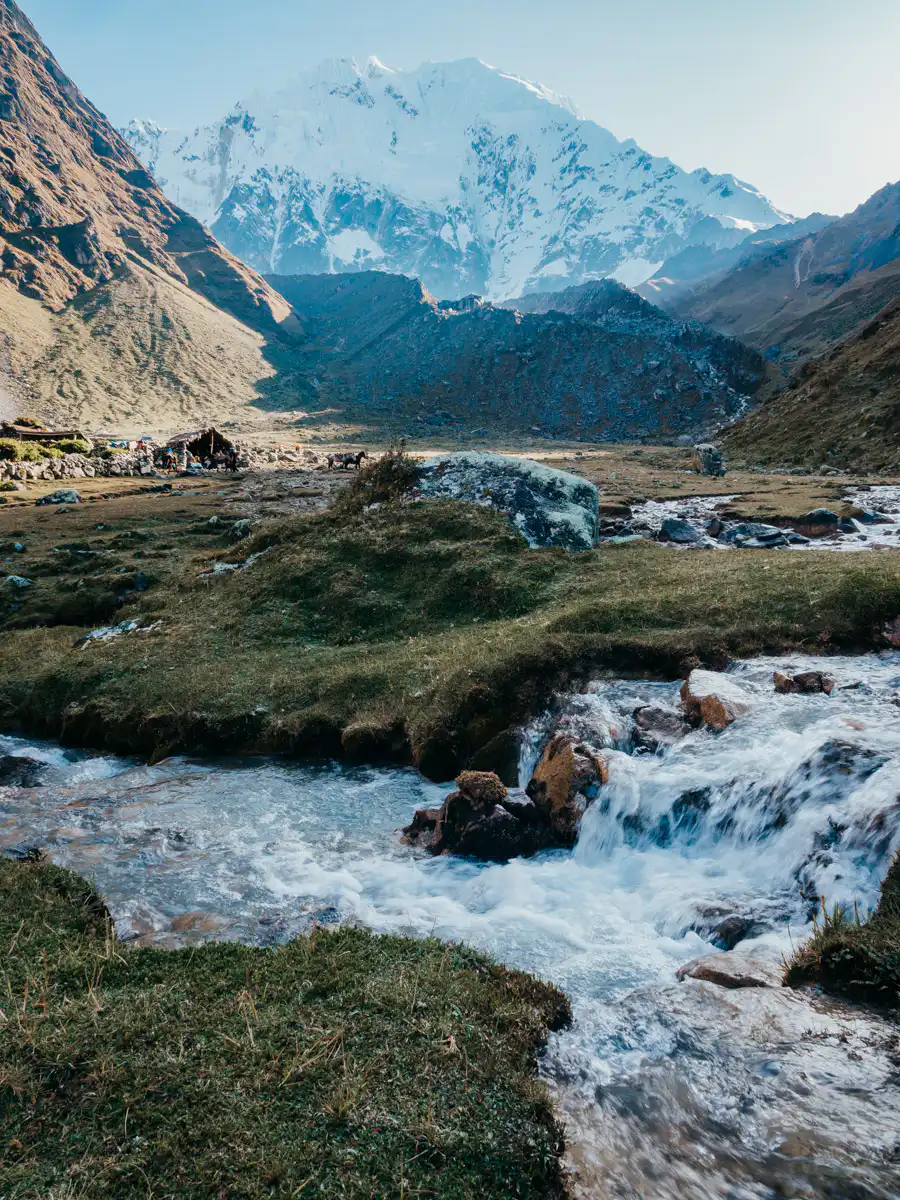 river at the top of salkantay pass