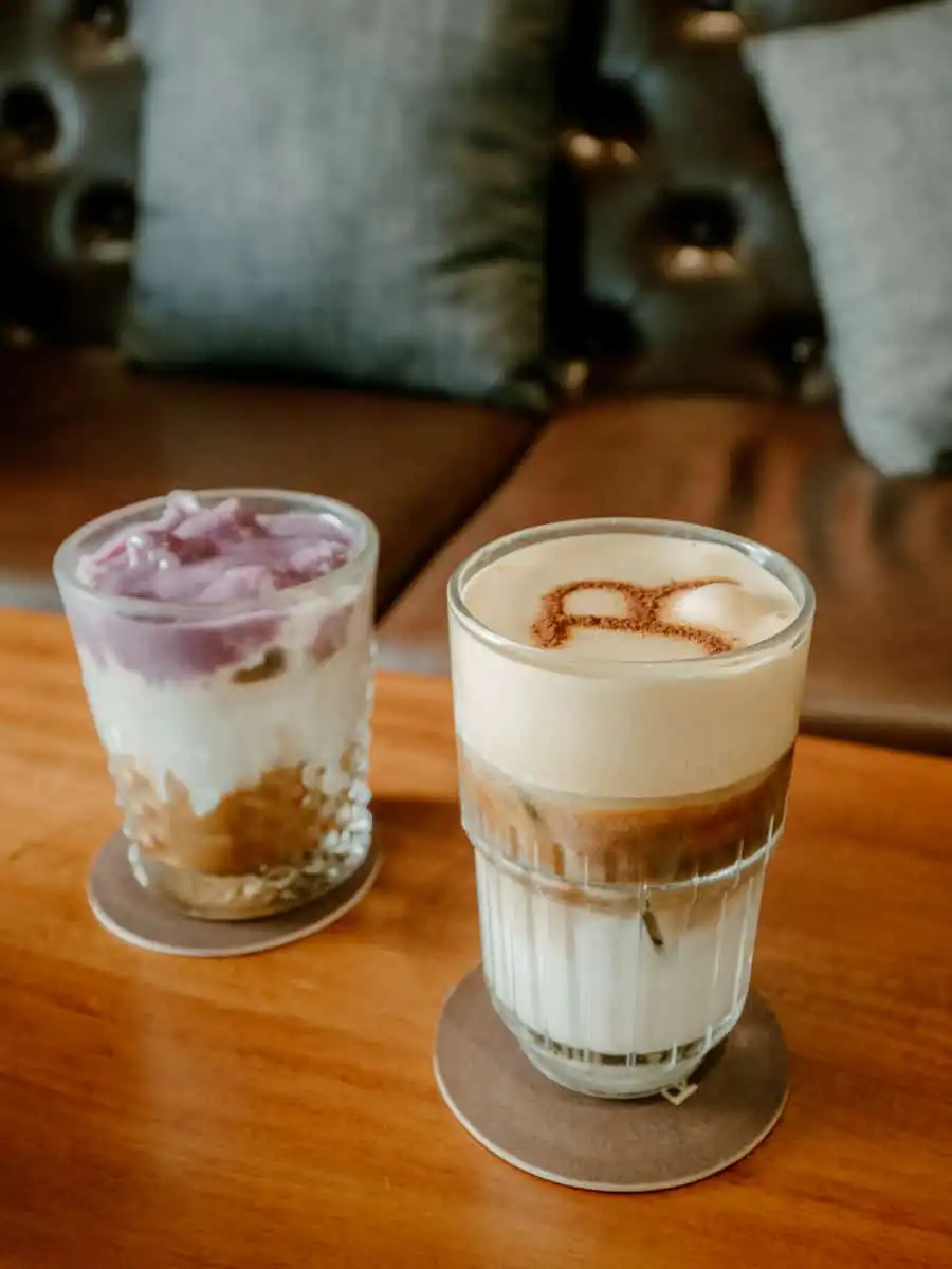 Taro coffee and egg coffee