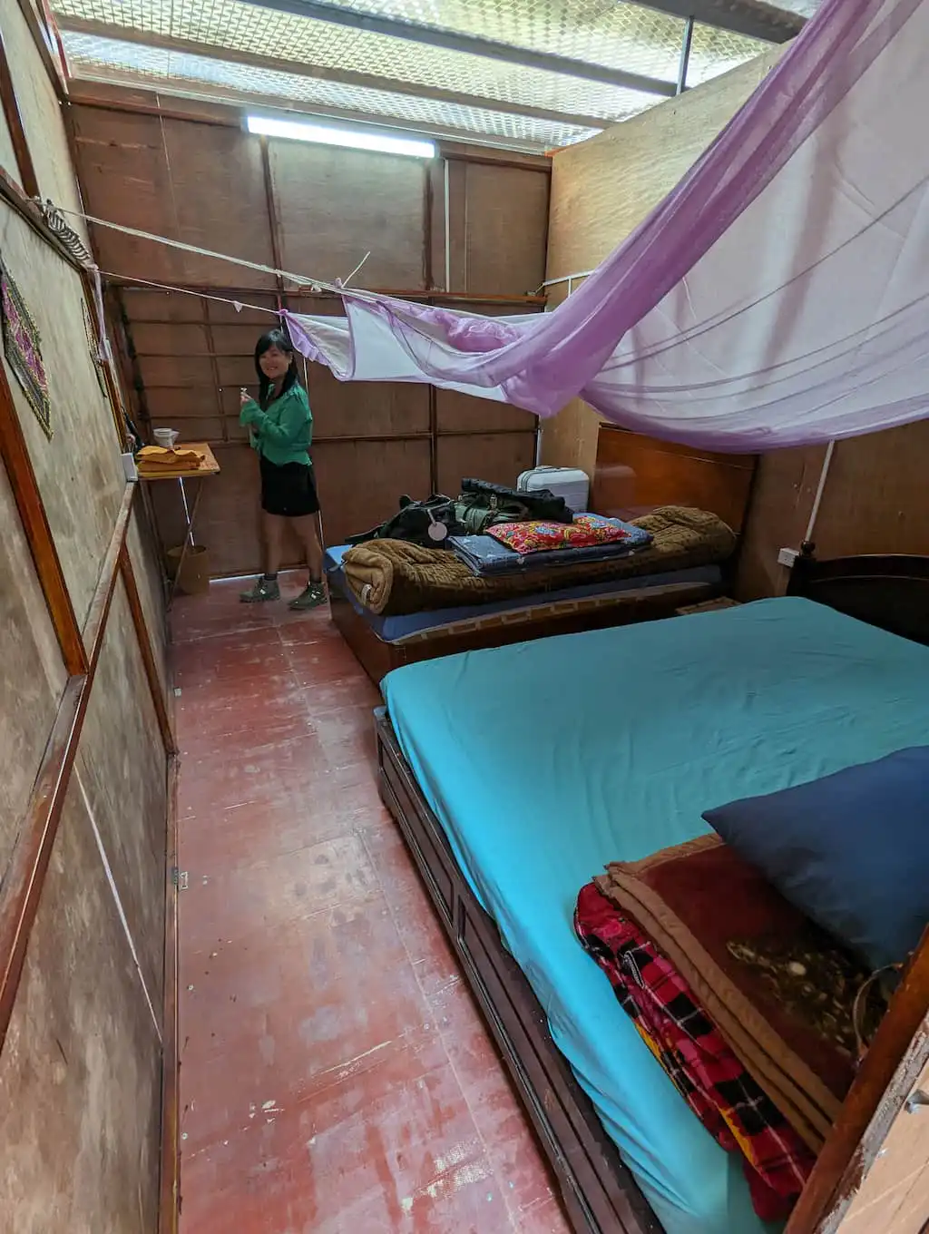 our bedroom in one of the homestays during the ha giang loop