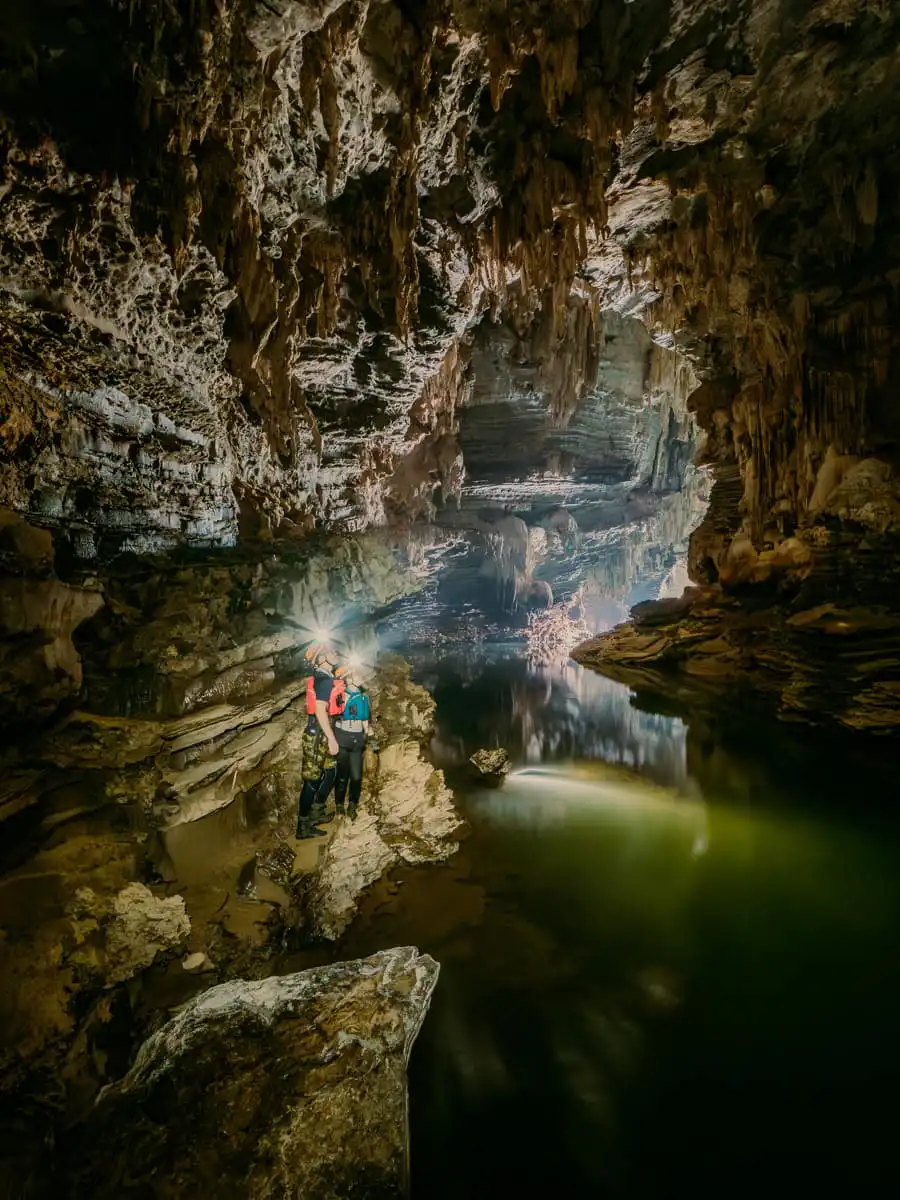 Exploring the caves in Phong Nha National Park during our 10 days Vietnam itinerary