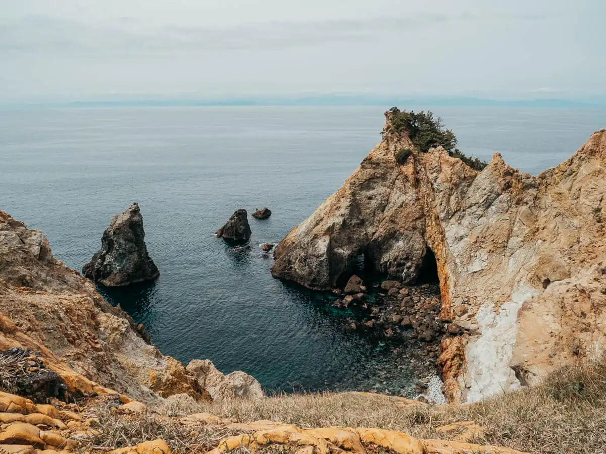 rocks looking like the head of a horse, during our road trip in izu peninsula