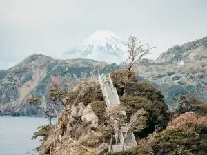 view of mount fuji on the coast of izu peninsula