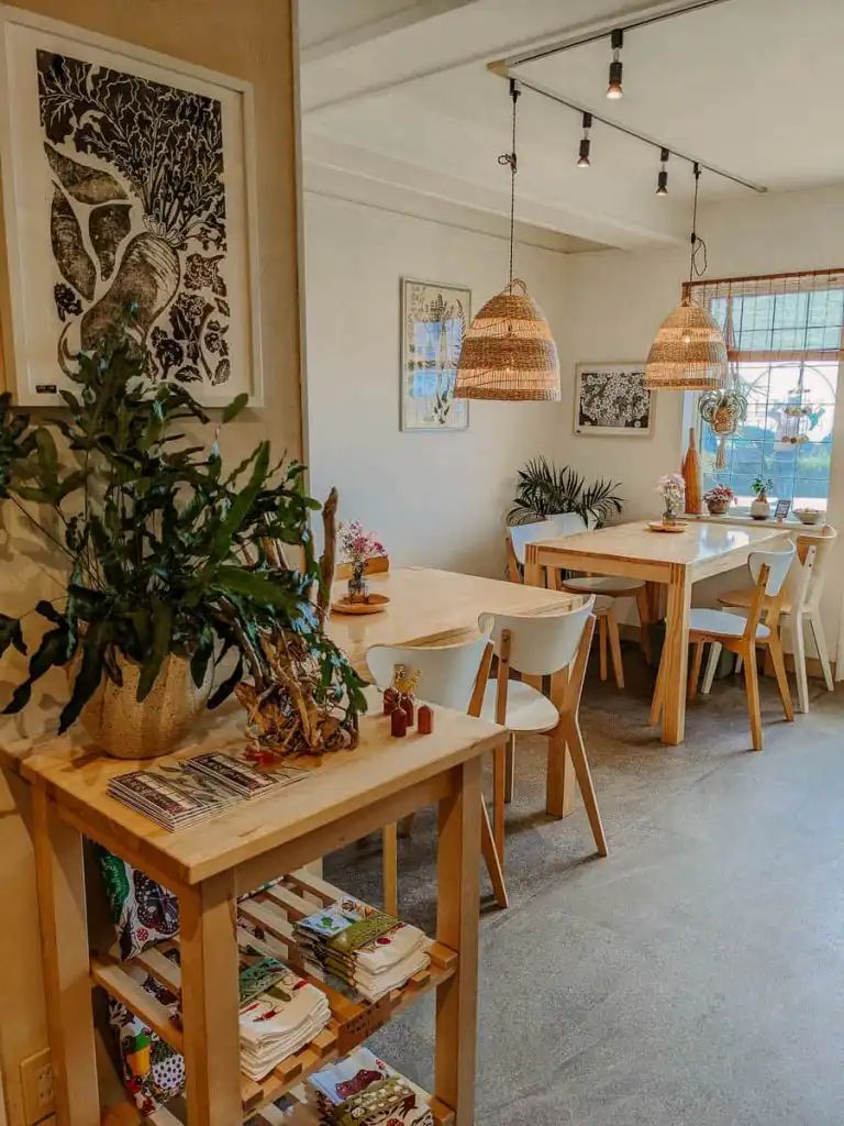 Coffee shop during izu peninsula, with cute chairs and tables