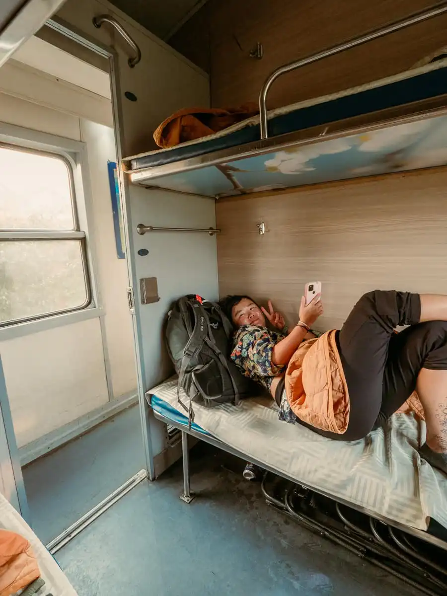 riding the sleeper train to Da Nang in Vietnam