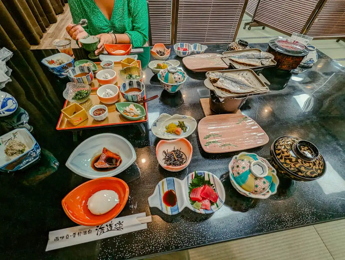 morning kaiseki japanese meal in izu peninsula