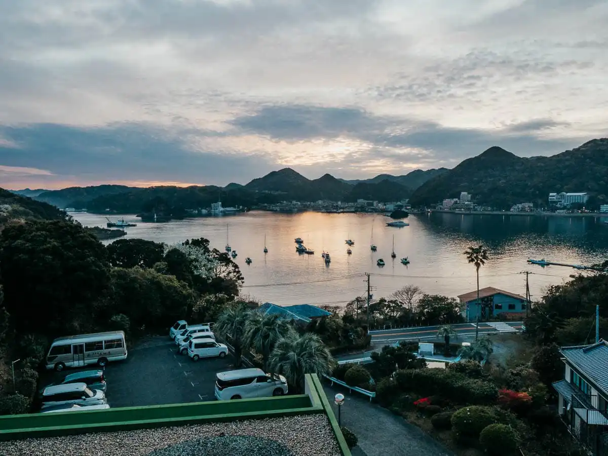 sunset view at the town in izu peninsula