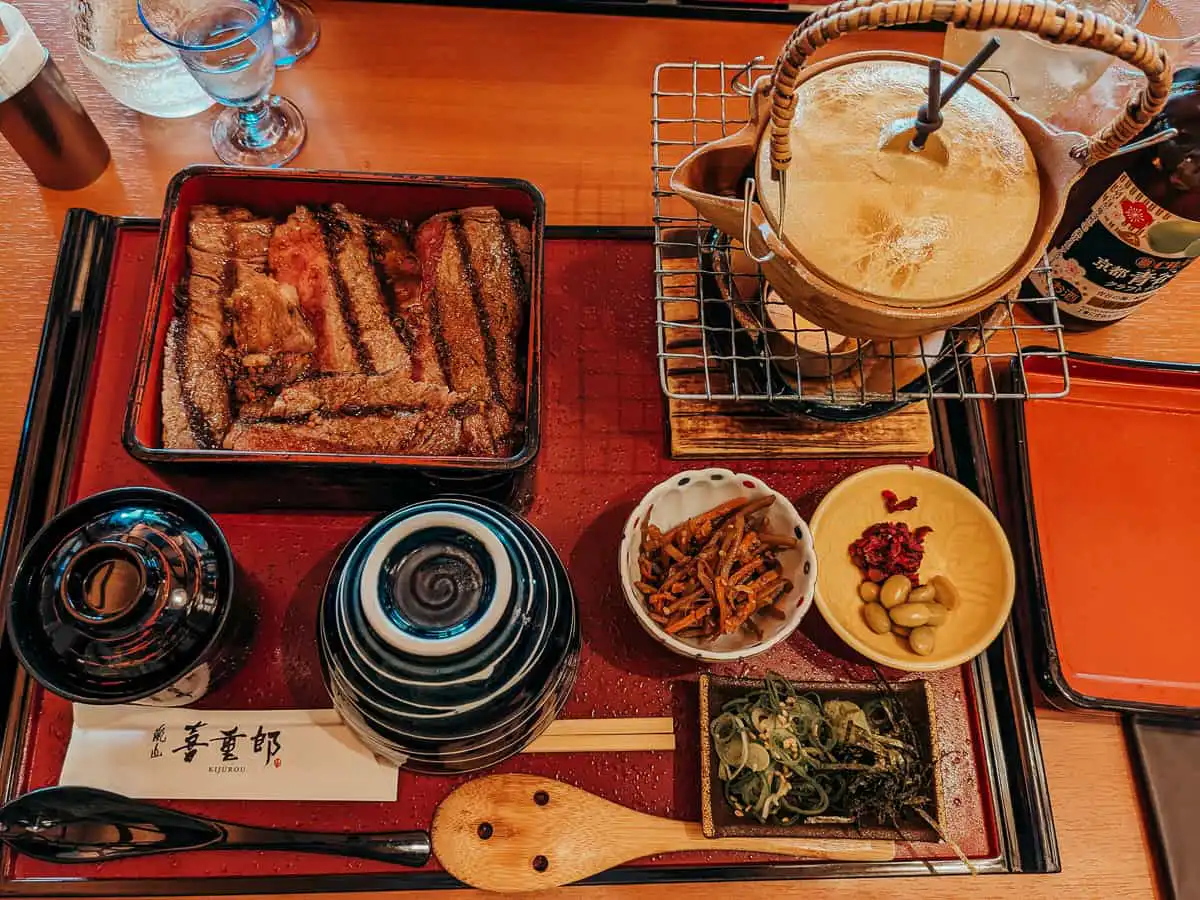 Wagyu Steak meal in Arashiyama