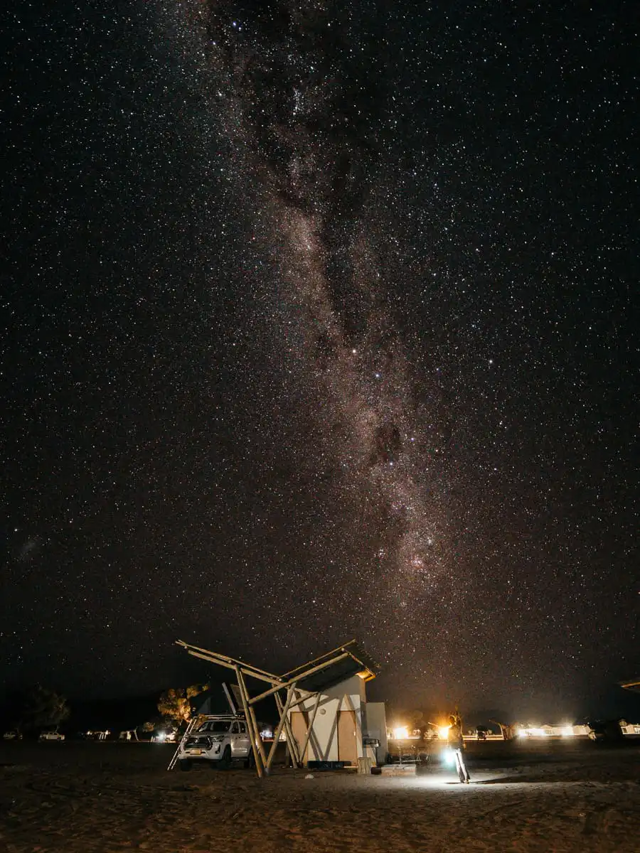 sky full of stars in the sossusvlei dunes