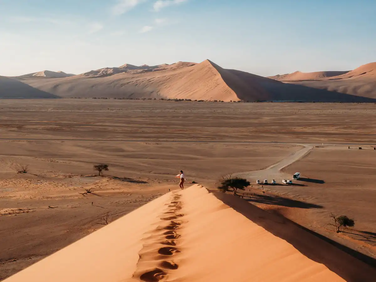 Sitting on Dune 45 in Sossusvlei