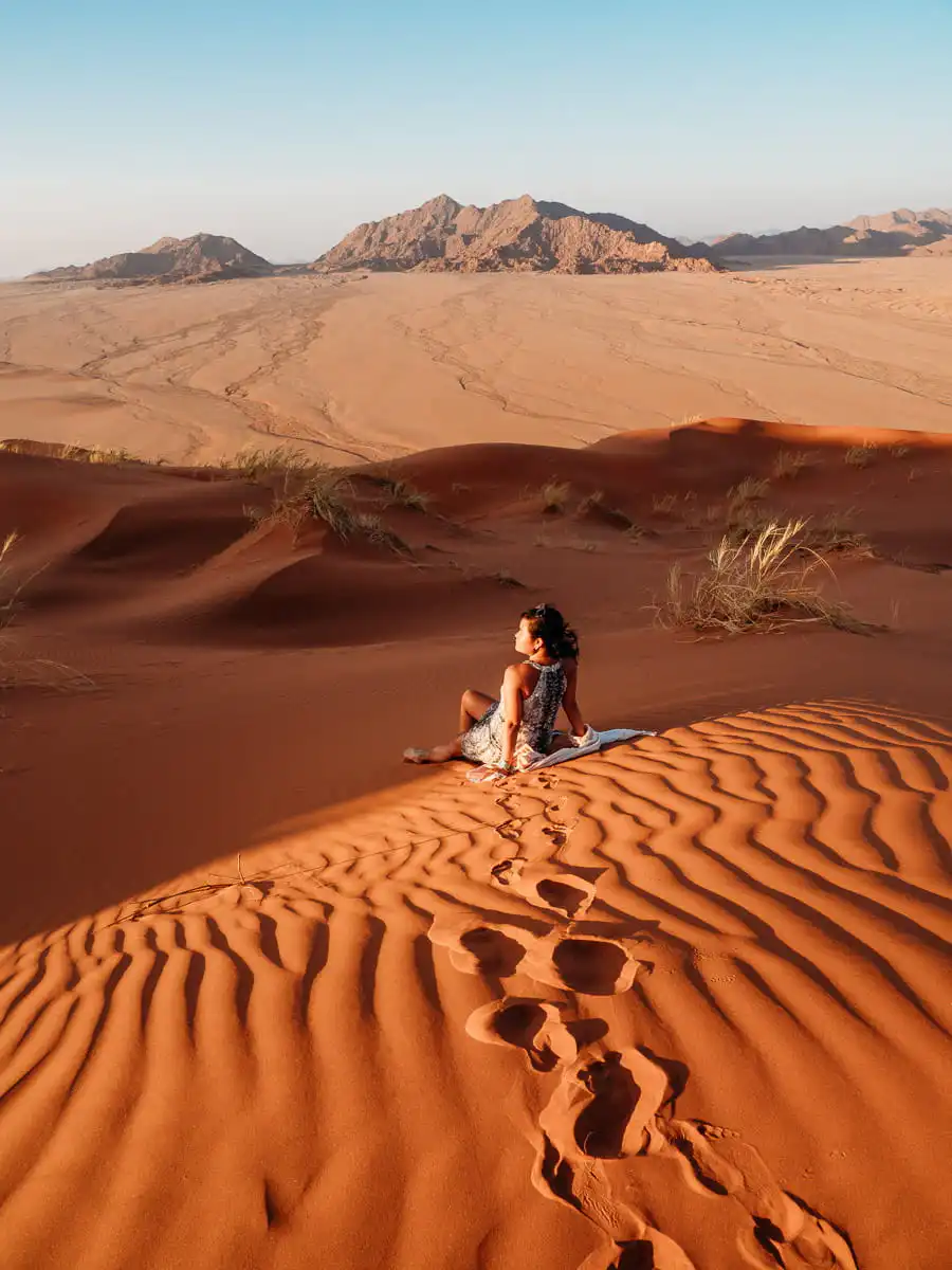 Sitting on the elim dunes