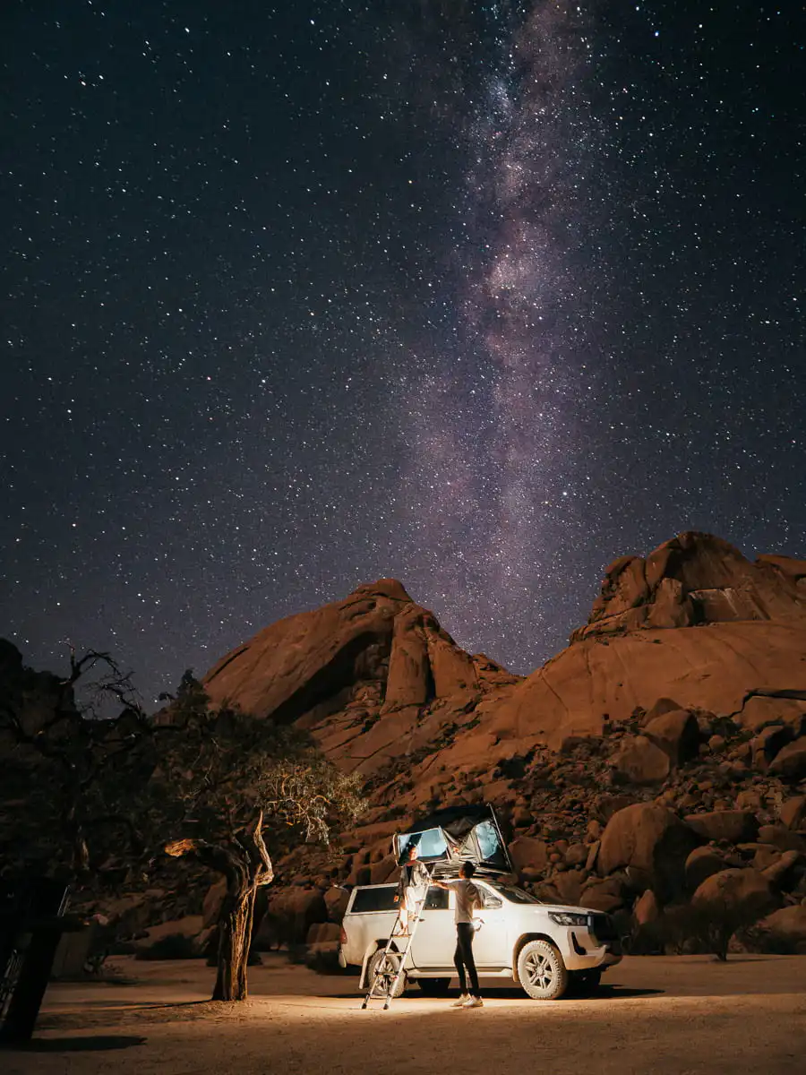 Spitzkoppe Stars with car and tent