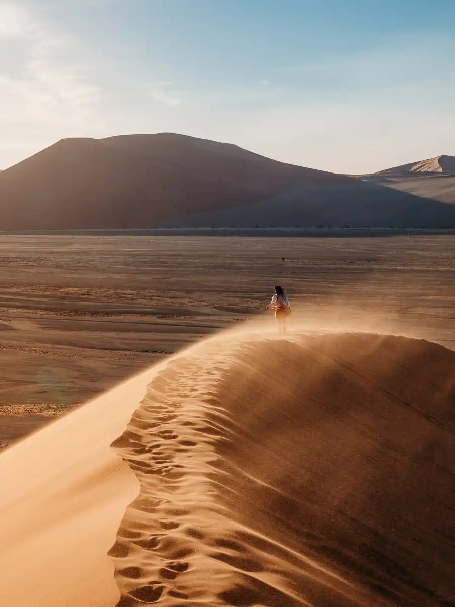 Dune 45 with sand and wind