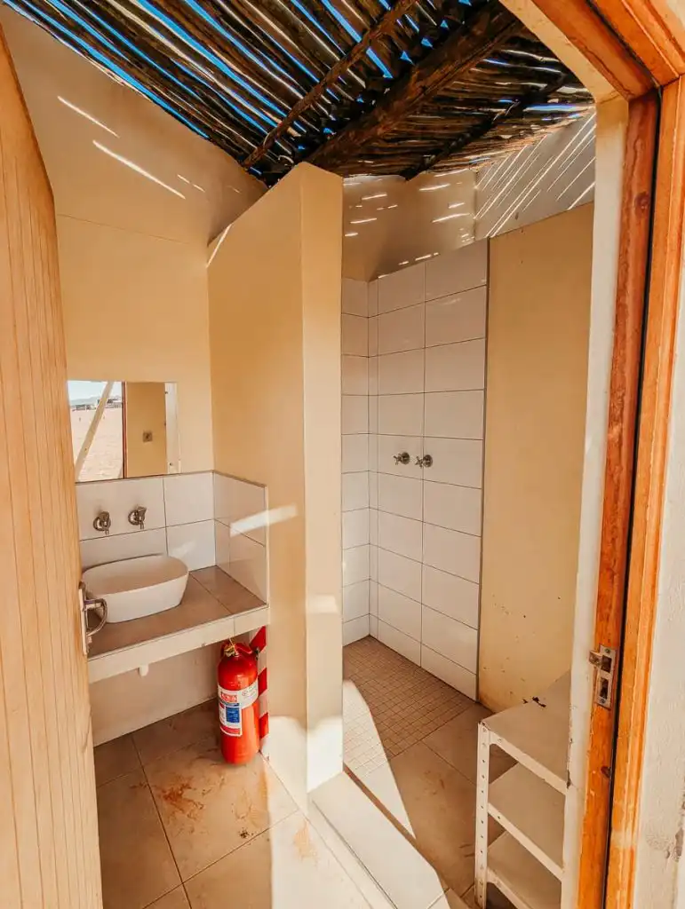 bathroom area in Sossusvlei campsite