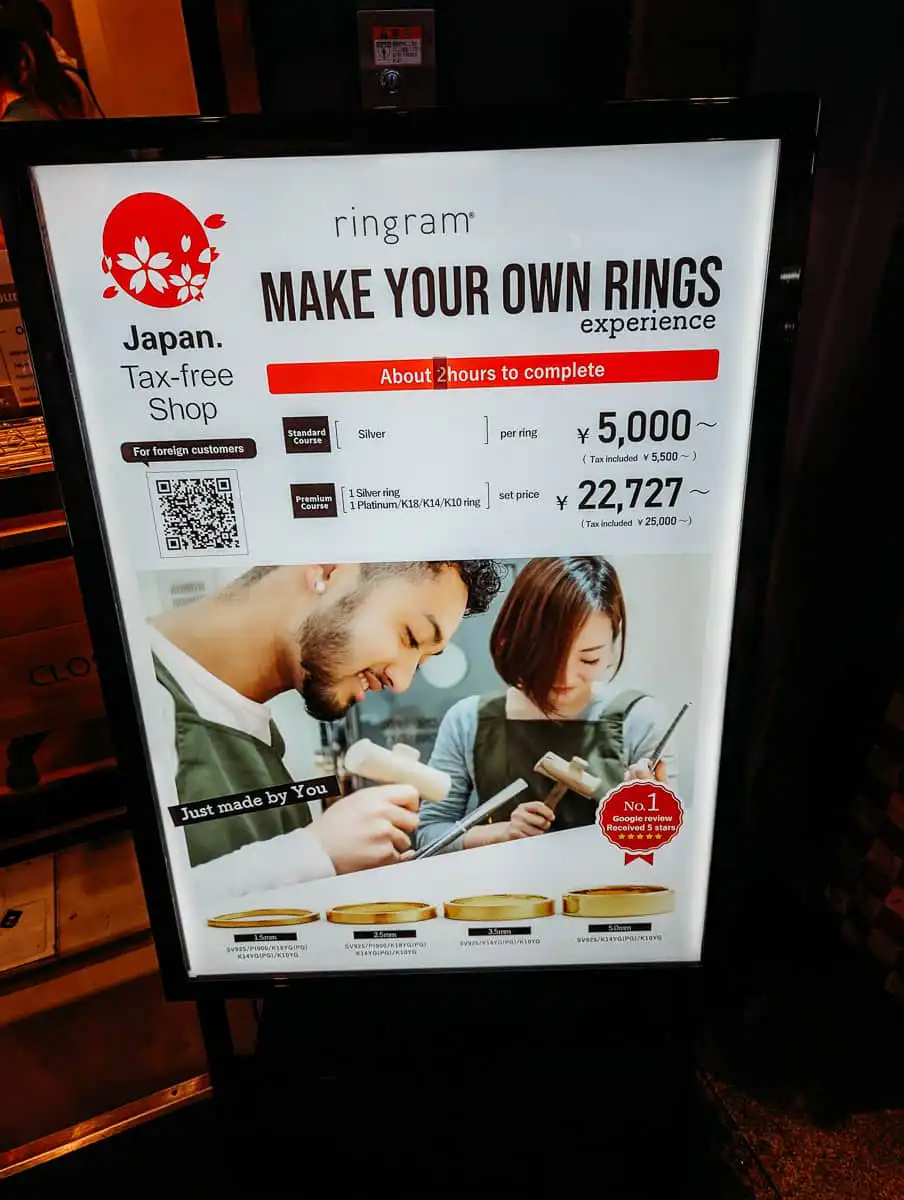 make your own ring workshop in osaka