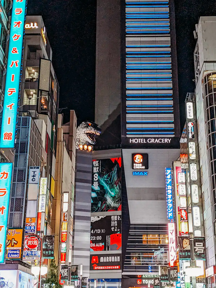 Godzilla head in Shinjuku