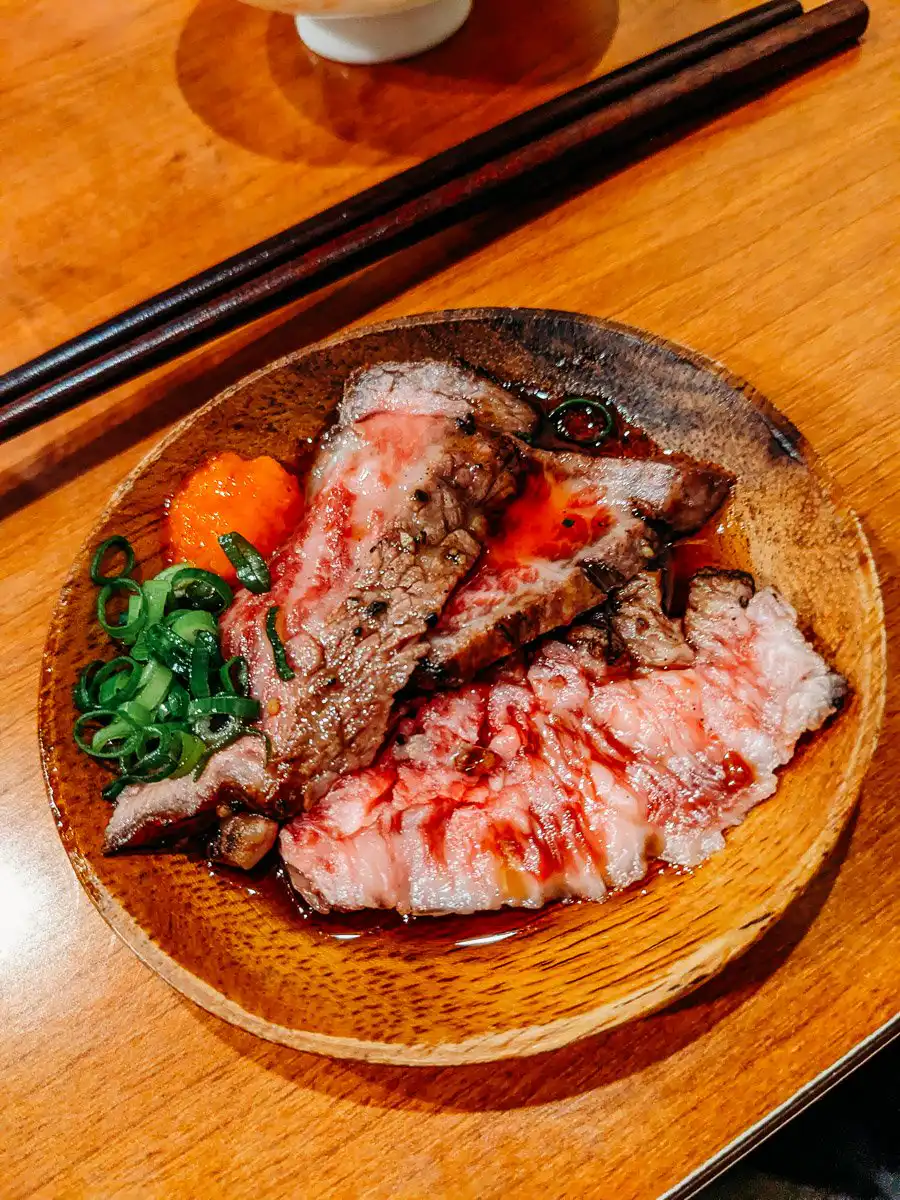 Wagyu beef cooked