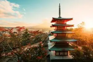 Japan Kyoto temple during sunset, part of our 10 day Japan Travel Itinerary