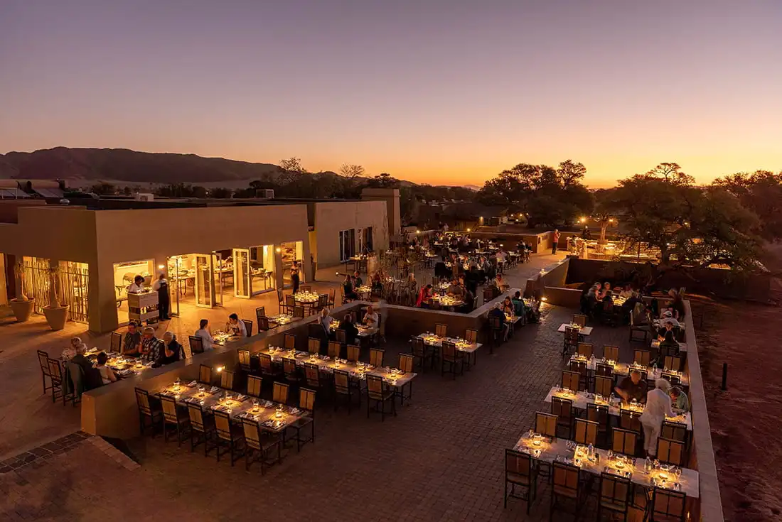 Dinner outside at Sossusvlei Lodge