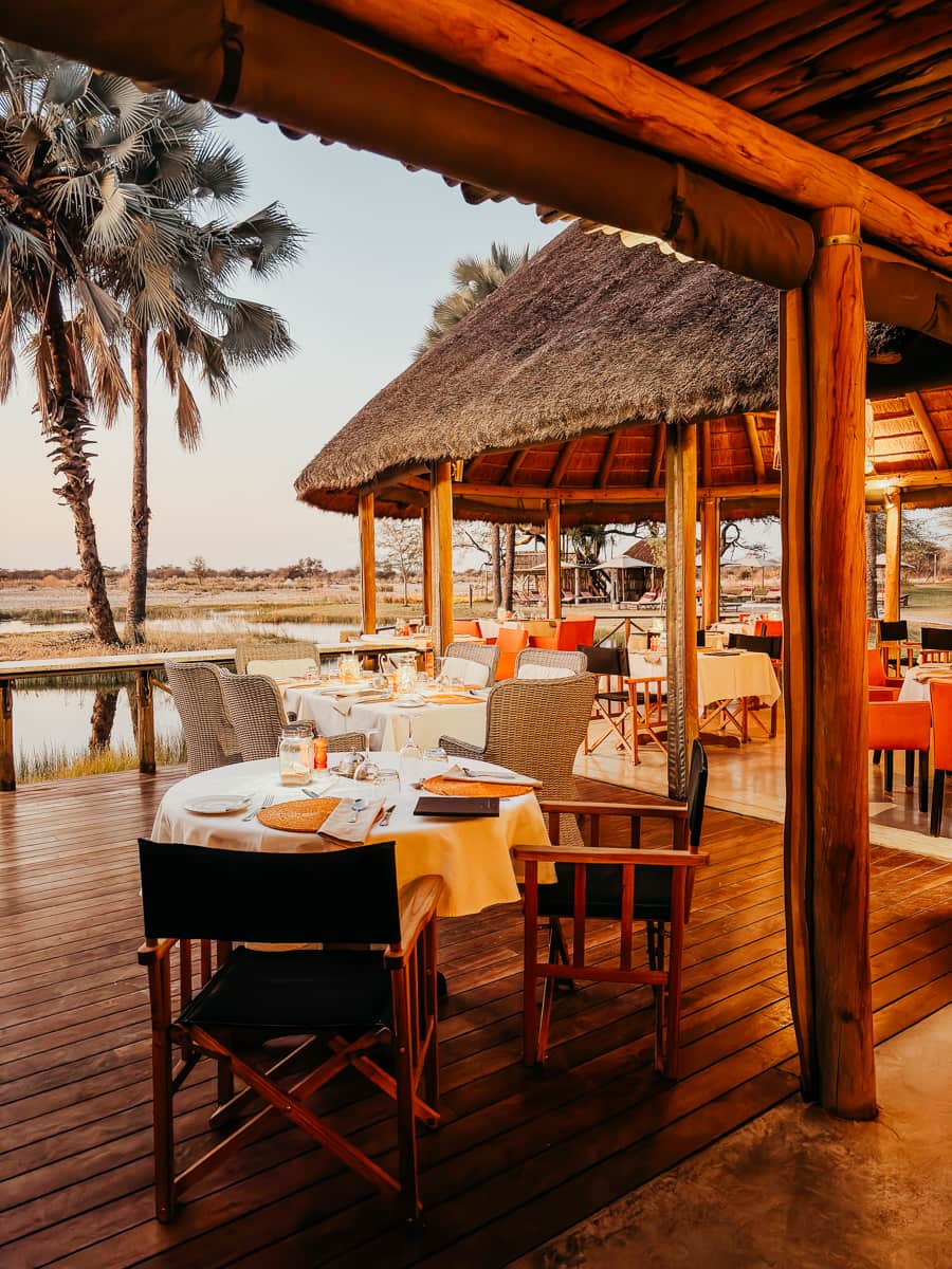 Restaurant inside Private game lodge of Etosha
