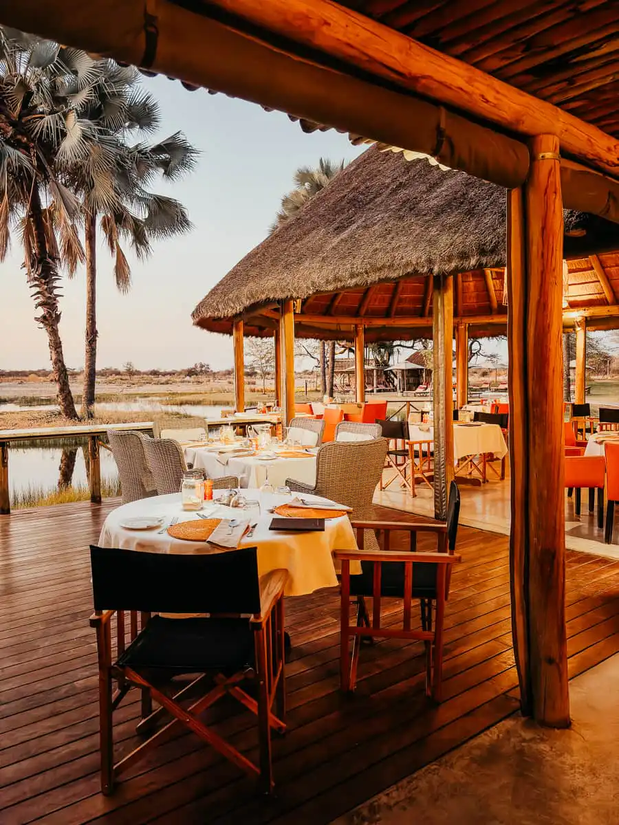 Restaurant inside Private game lodge of Etosha