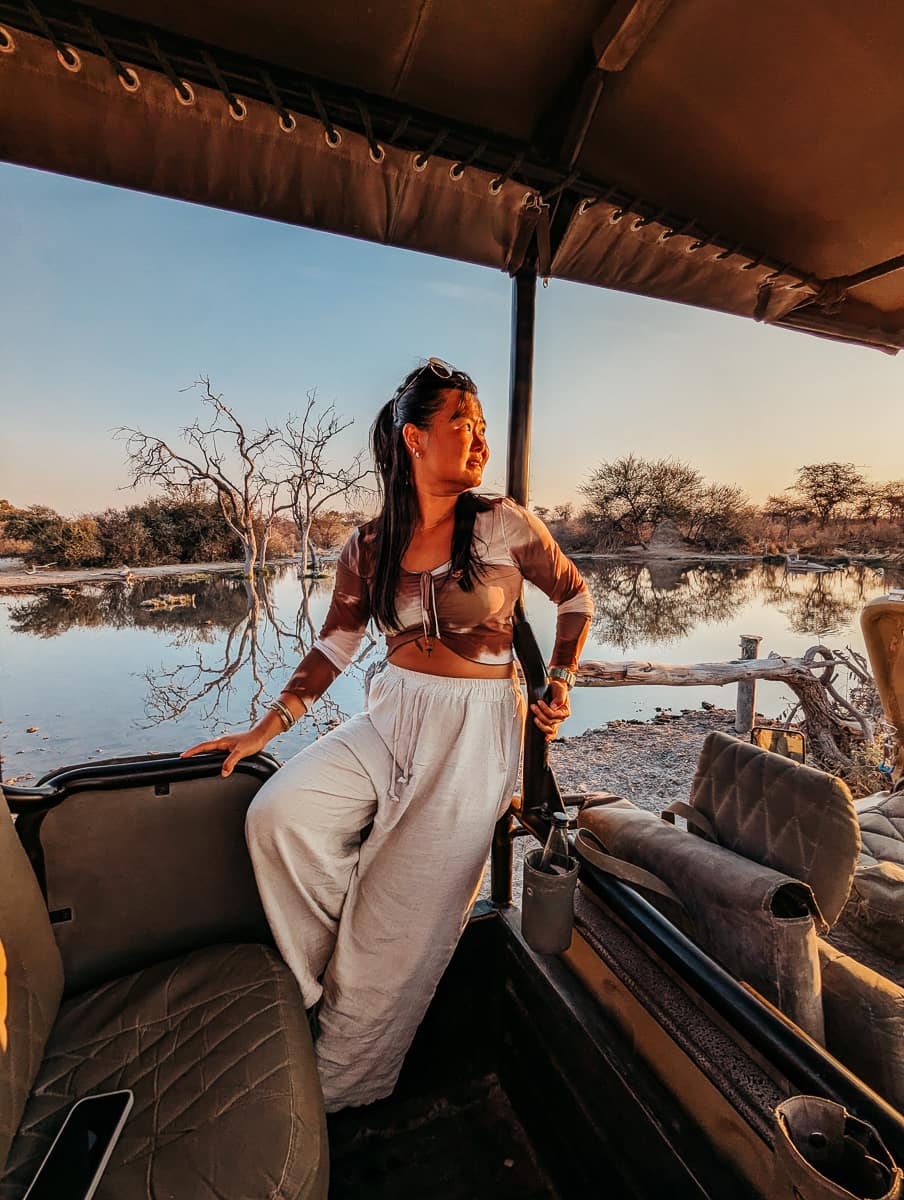 Sitting inside Game vehicle in Onguma