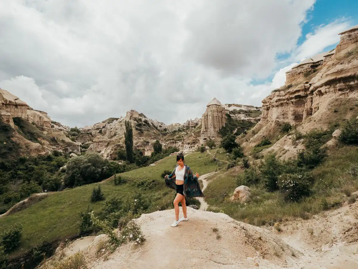 hiking in the valley in Cappadocia