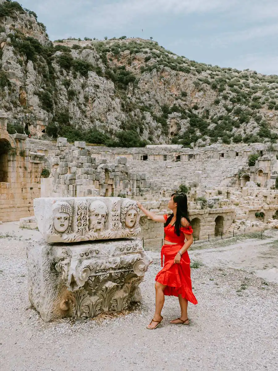 Standing at Myra Ruins in Kas
