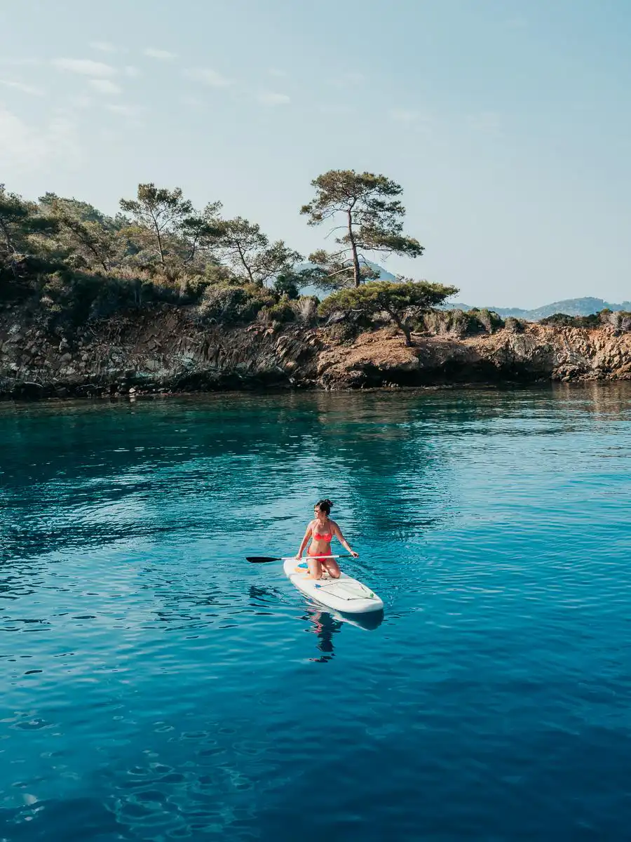 woman on paddleboard on the Turkish Coast