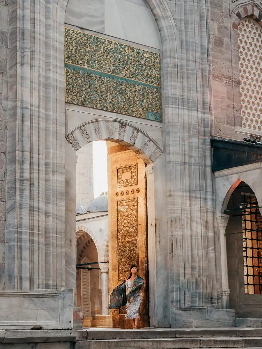 Doorway in Blue Mosque in Istanbul
