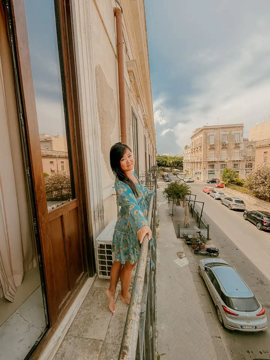 On the balcony in Syracuse Sicily