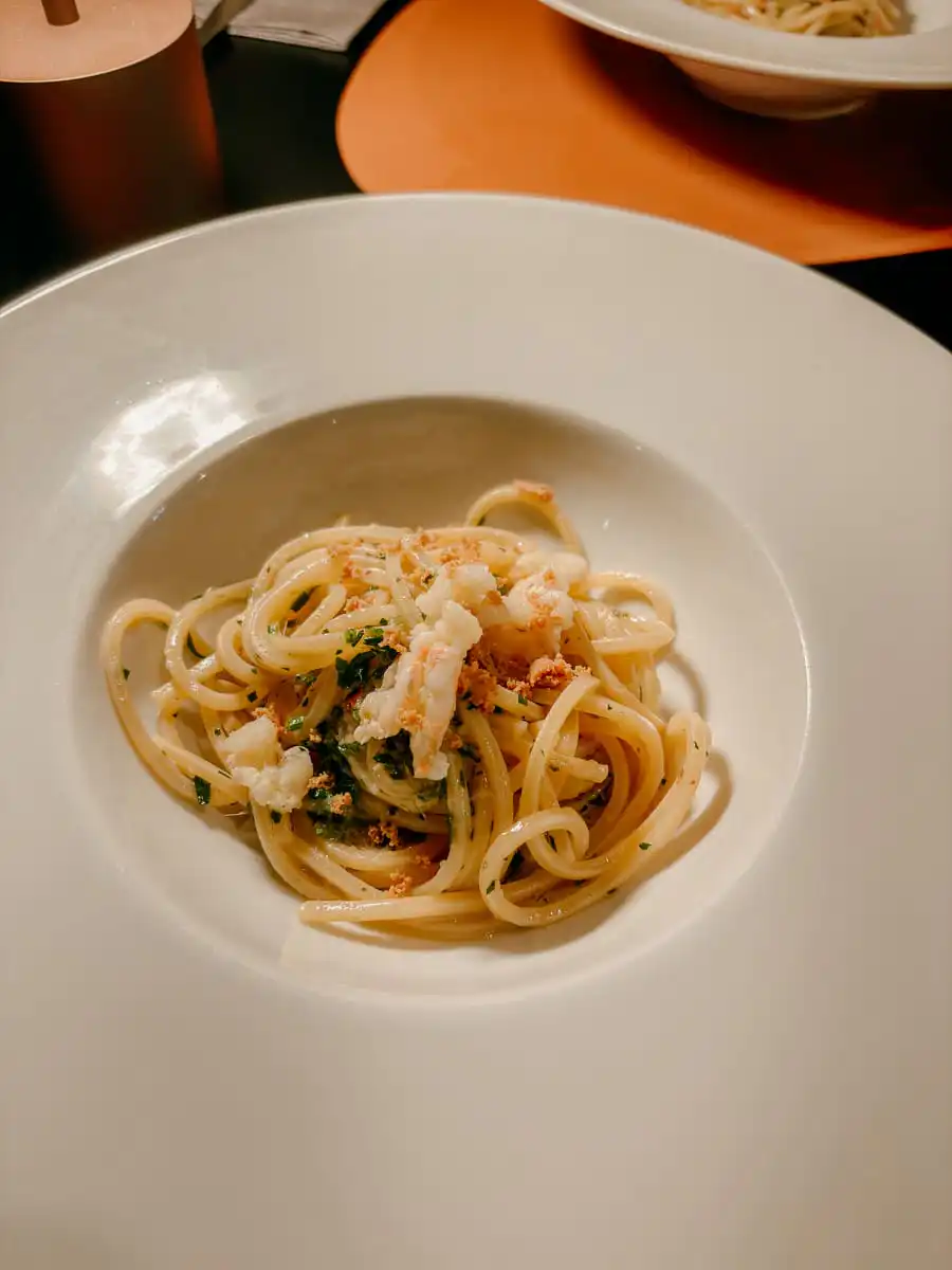 Spaghetti dish in Ortigia