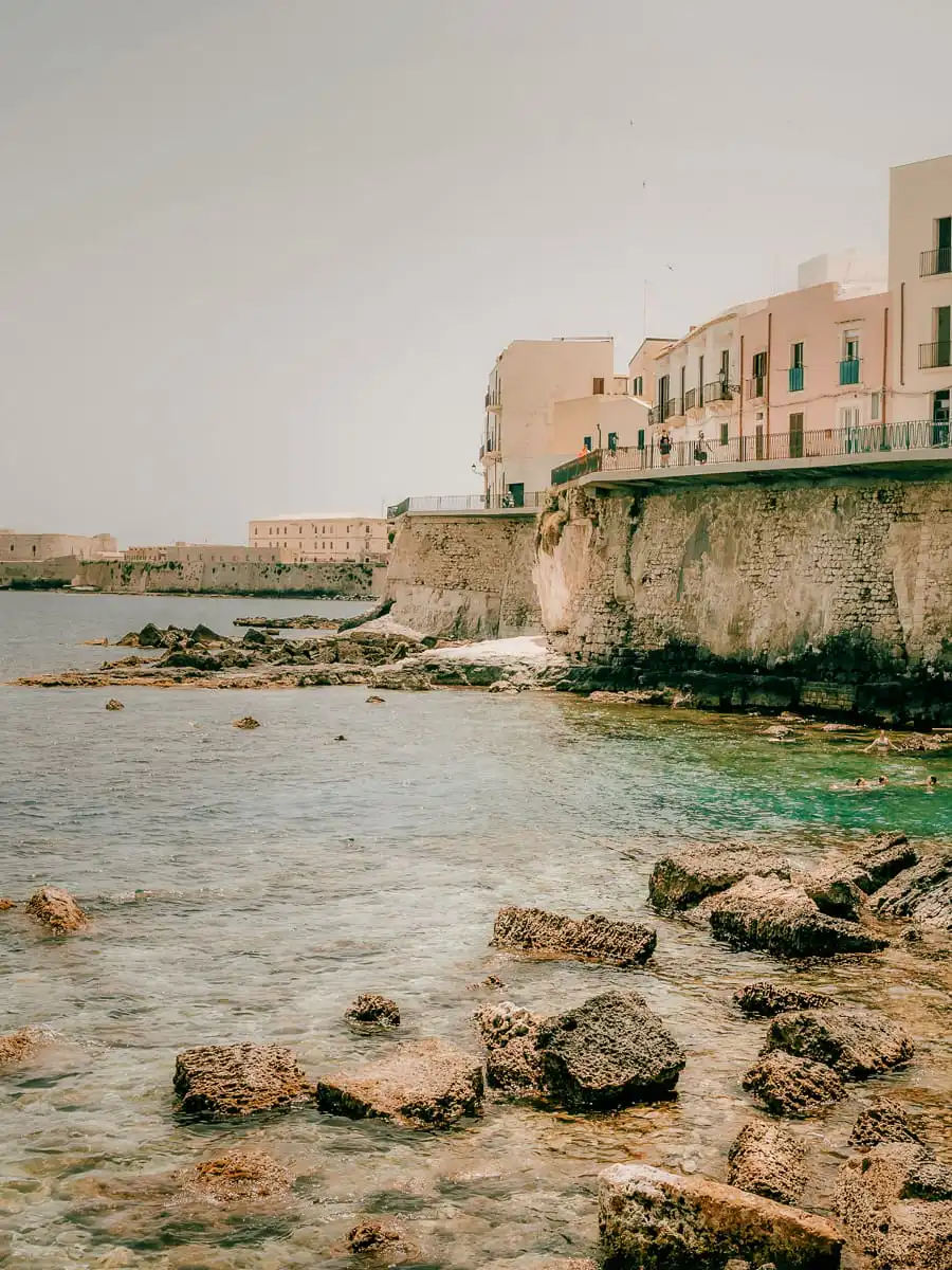 Beach in Syracuse Sicily