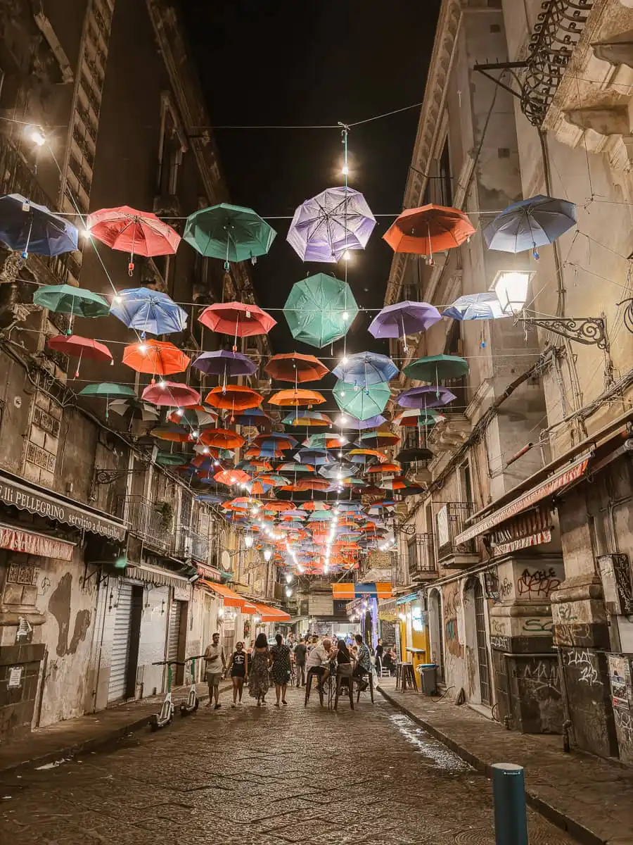 street of Catania at night