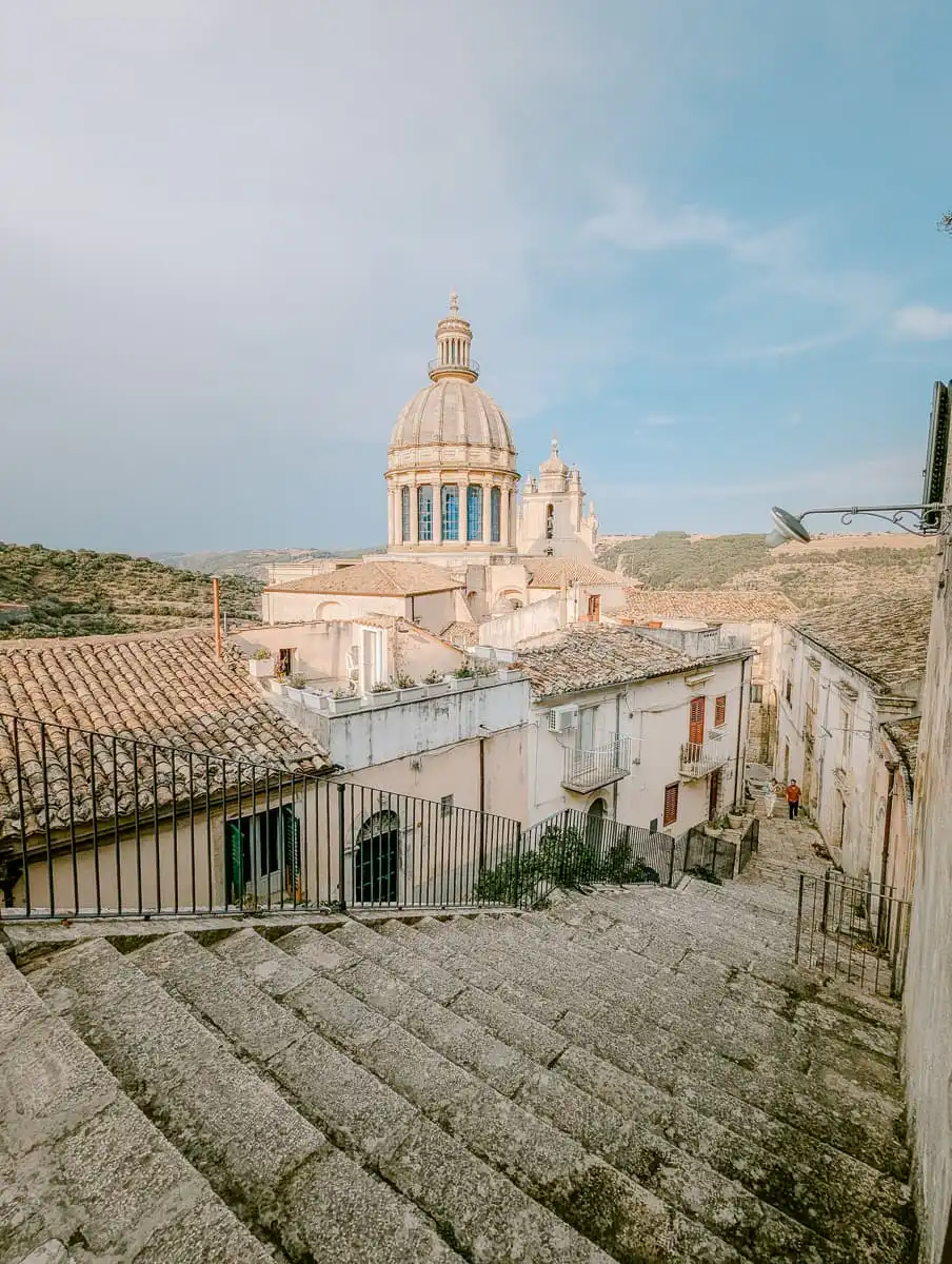 Duomo dome in Ragusa from high viewpoint