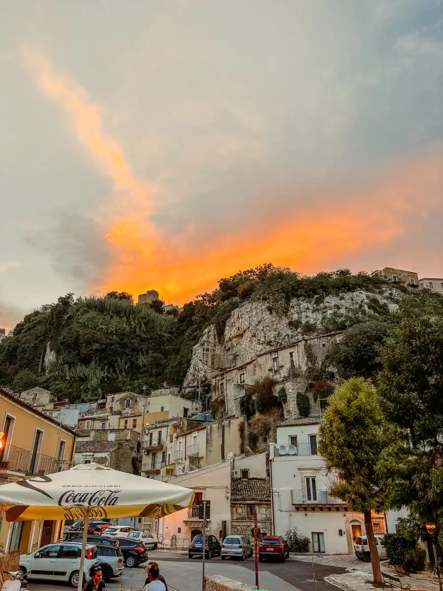 Sunset from Le Note restaurant in Ragusa