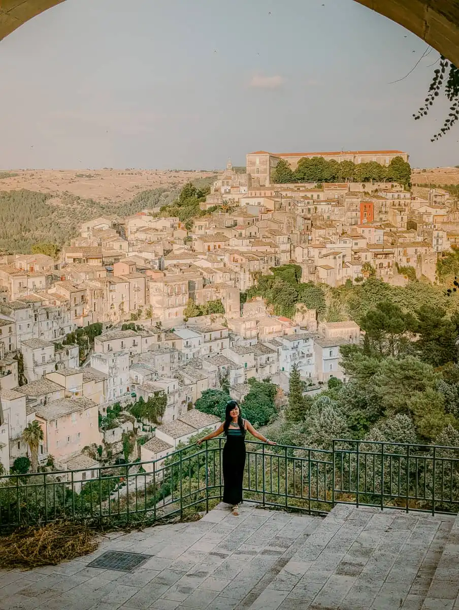 Standing at viewpoint of Ragusa from the staircase