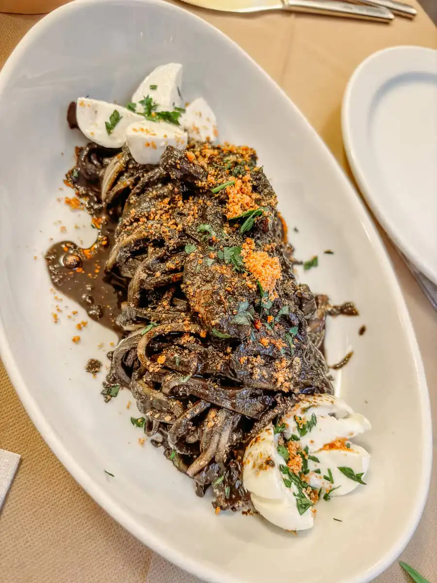 Squid ink pasta in Ragusa