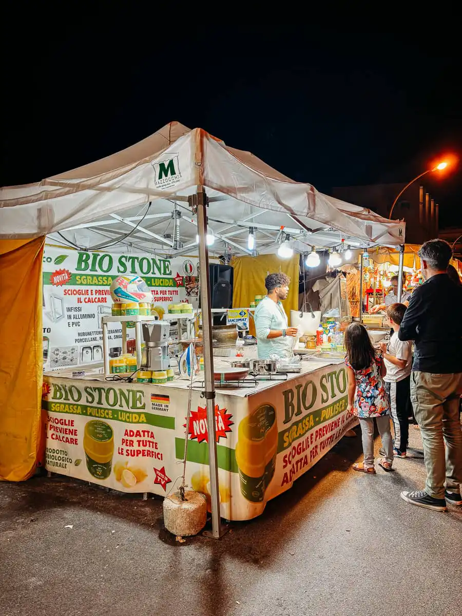 Street night market in Ragusa