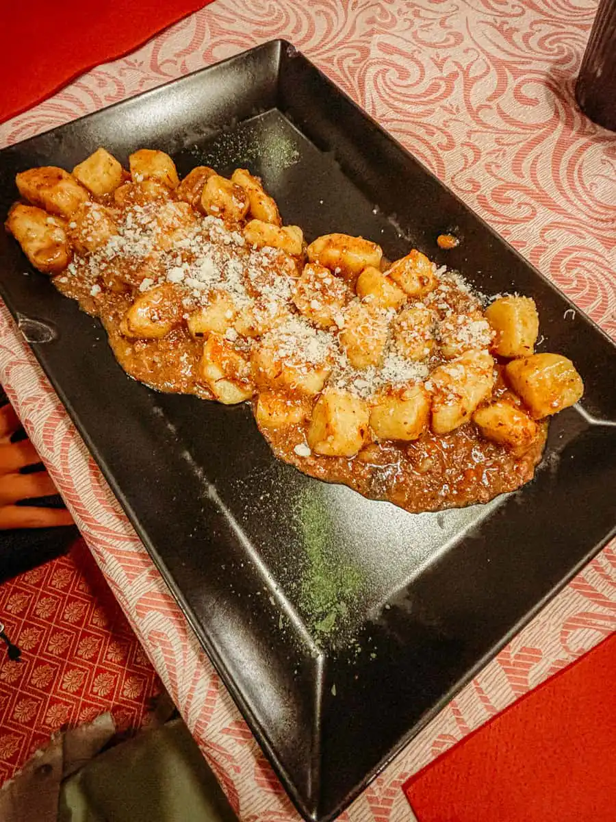 ragu pasta in the dolomites