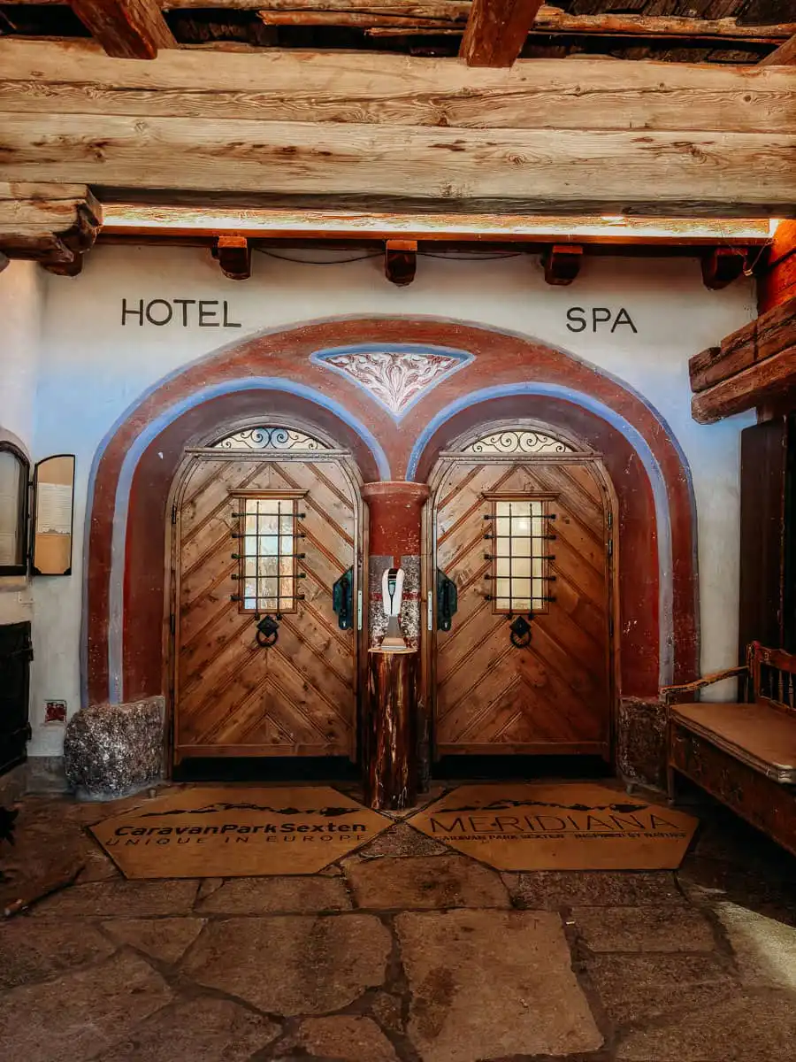 Hotel and spa area in Caravan Park Sexten