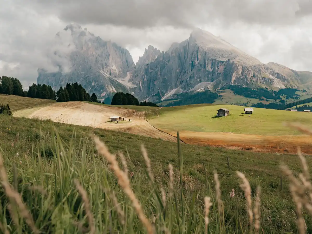 Val di Funes with sunlight
