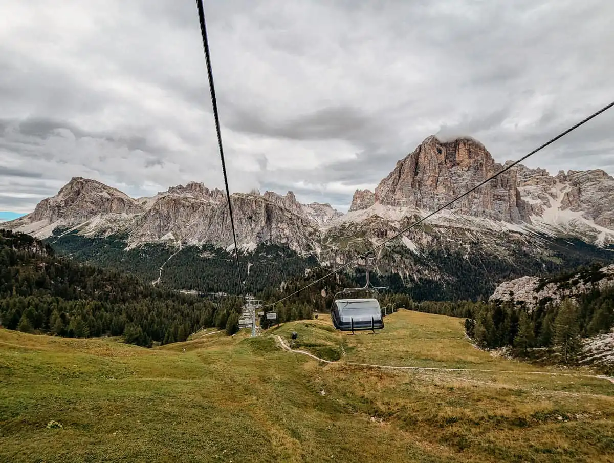 chairlift up in the dolomites