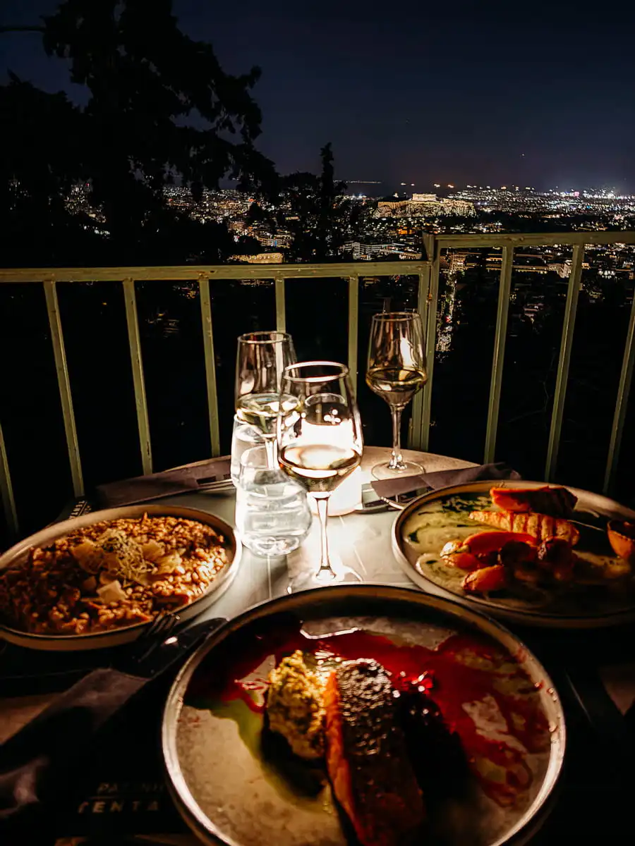 Dinner with a view of the acropolis