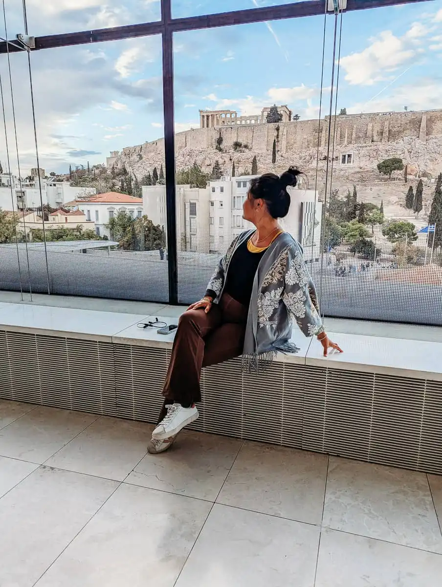 Sitting in the acropolis museum