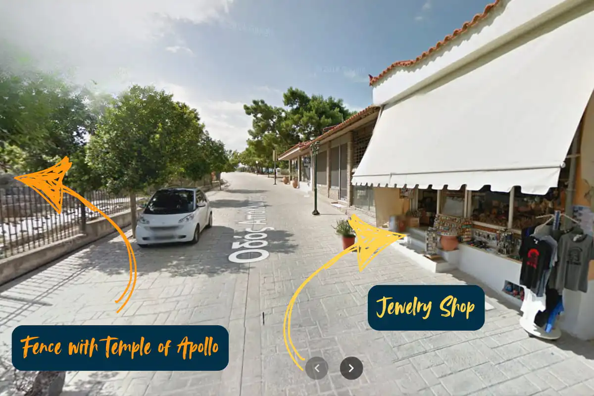 Location of the Jewelry shop in Corinth